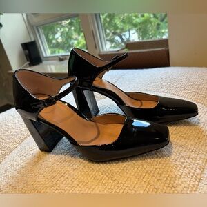 Inez Cleo Black Patent Heels, Size 7, Great Condition! Shoe Bag Included